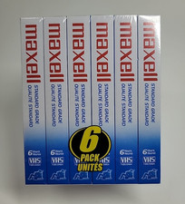 Sealed Maxell T-120 6-Hour Standard Grade VHS Blank Video Cassette Tapes 6 Pack
