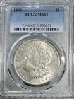 1896 $1 Morgan Silver Dollar MS62 PCGS Uncirculated Philadelphia
