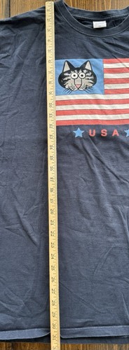 Vintage B Kliban Cat T-Shirt XXL USA American Flag Patriotic  - Bild 5 von 9