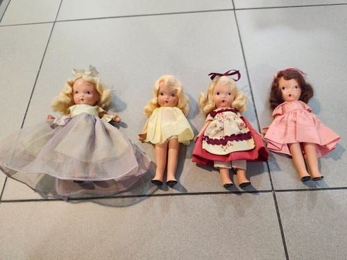 4 Vintage Nancy Ann Bilderbuch Puppen - gelenkige Beine