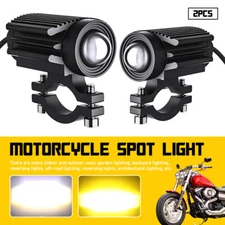 Motorcycle LED Spot Light w/Switch Headlight Driving Lamp Universal White Amber