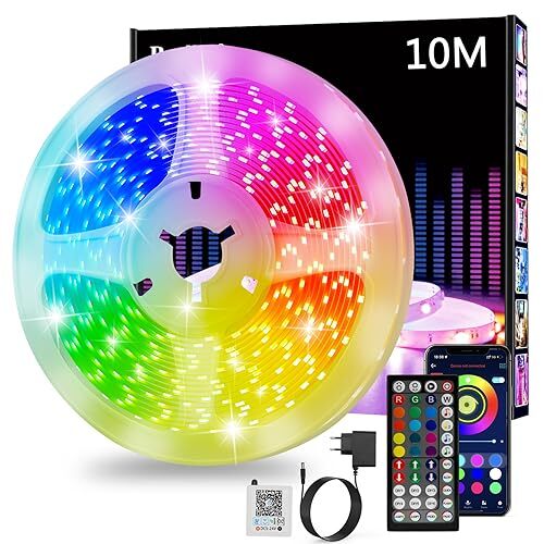 Tira LED 10 Metros, Luces Led Habitacion RGB Bluetooth Adhesivas con Control - Imagen 1 de 12