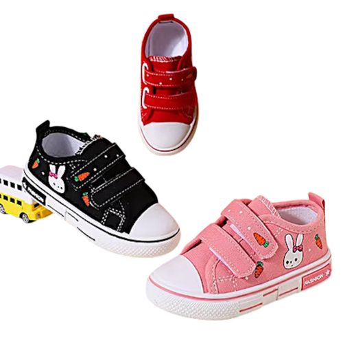 Cute Carrot Bunny Girls Canvas Sneakers Kids Casual Sport Shoes Toddler Trainers - Picture 2 of 25
