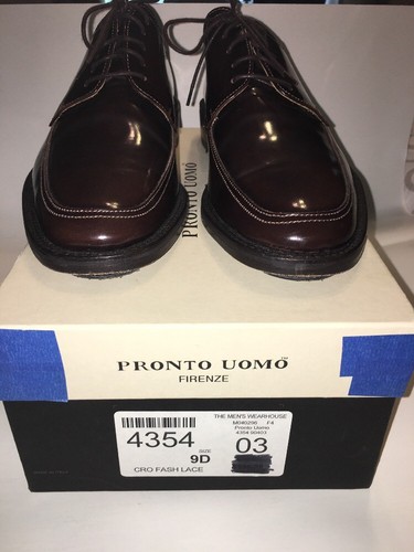 Pronto Uomo 9D Men's Brown Dress Shoes Tuxedo Formal Shoes - Picture 2 of 9