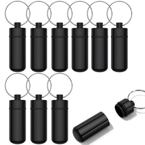 Aluminium Bottle Water-proof Pill Case Box Sealing Keychain Outdoor Tool - Picture 6 of 17