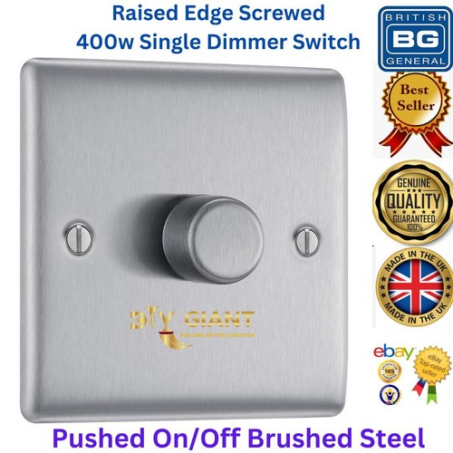 Interruttore BG 400w Bordo Rialzato Singolo, Doppio Dimmer 2 Vie Push On/Off Cromato Nichel - Foto 5 di 40