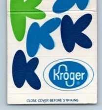 Kroger Brand Foods Grocery Store Market Matchbook Cover MBC1K K Logo Blue Green