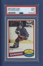 1980-81 OPC O-PEE-CHEE #248 RON GRESCHNER PSA 9 MINT New York Rangers *LOW POP*