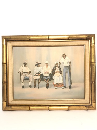 African American Art Oil On Canvas Painting-Ida Jackson “family Portrait” 20”x16 - Picture 5 of 14