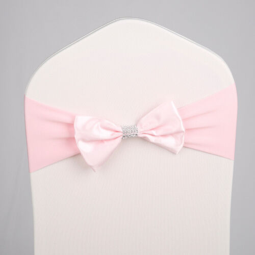 10 PCS Spandex Elastic Bow Chair Sashes Cover Wedding Party Banquet Decor - Picture 4 of 19