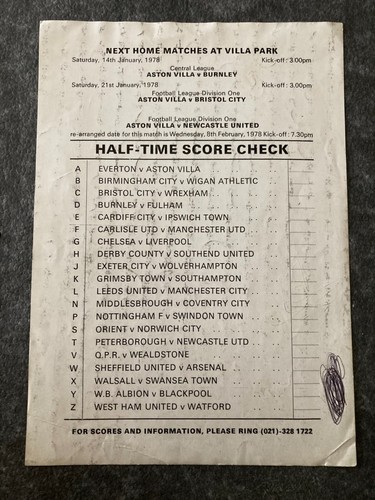 Aston Villa HOME & AWAY programmes 1977/78 1977 1978 League & Cup & European - Picture 32 of 77
