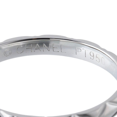 CHANEL 3P Diamond Quilted Band Ring size US7 EU54 Platinum PT950 Auth #03599 - Picture 6 of 10