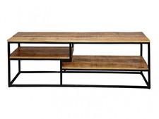 TV Lowboard Fernsehschrank TV Bord 150 x 51 x 36 cm Metall schwarz Holzböden vol