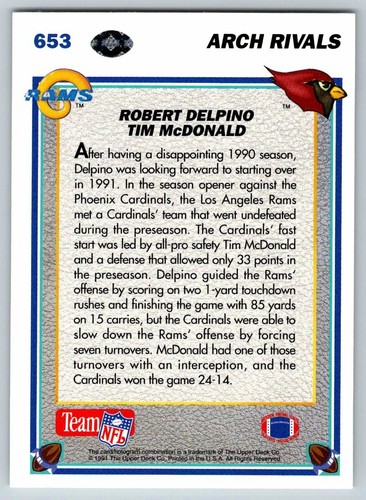 1991 Upper Deck UD Football Cards (601-700) - U-Pick From List - Picture 103 of 195