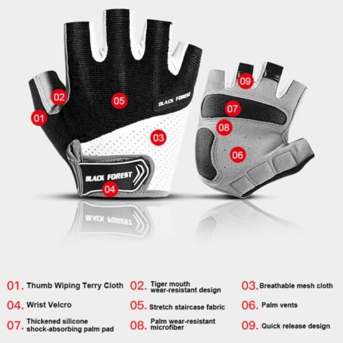 Fahrradhandschuhe Gelpad Halffinger Fahrrad Reiten Handschuhe Fahrradhandschuhe atmungsaktiv - Bild 5 von 11