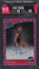 2018-19 Donruss Optic  Rated Rookie Pink Fast Break #198 Trae Young 5/20 HGA 9.5