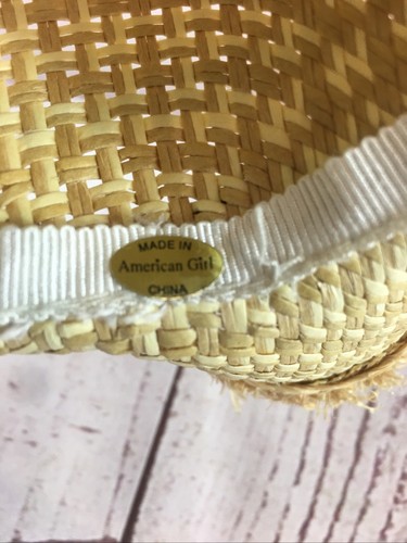 American Girl Doll Straw Western Cowboy Hat Used Excellent Condition Red Strap - Picture 7 of 12