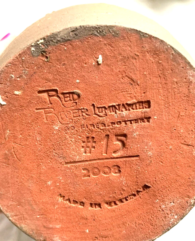 Luminaria de terracota Hurricane Candle Red River Luminaries #15 2008 vintage Foto 3 de 3