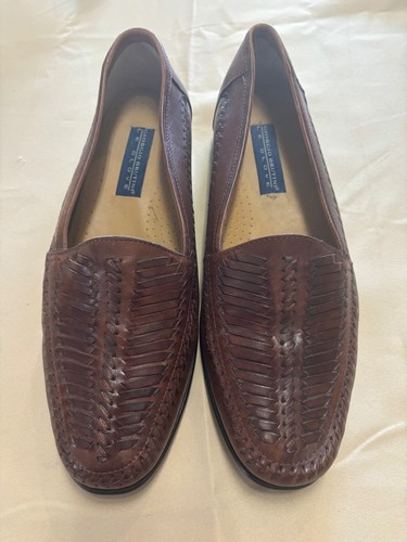 Giorgio Brutini Le Glove braune geflochtene Lederschuhe Herren Größe 11D
