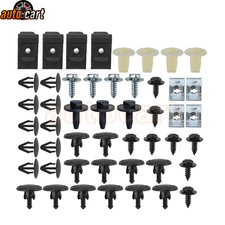 50Pcs Under Engine Cover Clips Underbody Mudguard Shield Screws Fasteners Rivets