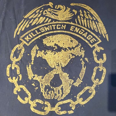 Killswitch Engage Tour 2013 2014 TShirt Sz Med EUC Black Skull Skeleton Music 