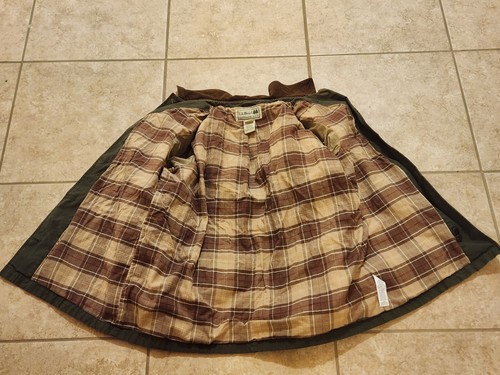 Abrigo/chaqueta LL Bean Chore para mujer 1X forrada de franela verde oliva Adirondack - Imagen 6 de 9