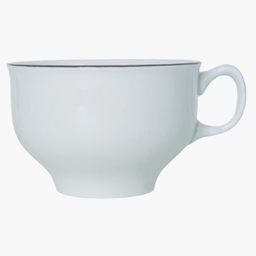 Figgjo Norway 1361 Porzellan Tasse(n) weiß brauner Rand NEU