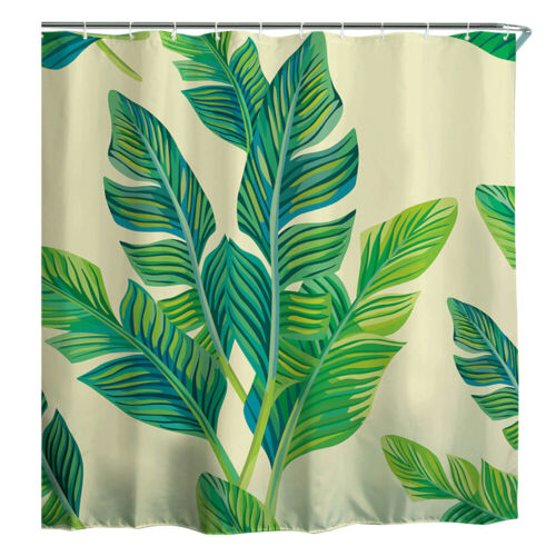 Stylish Printed Bathroom Shower Curtain Set Waterproof Polyester Fabric w/Hooks - Picture 3 of 56