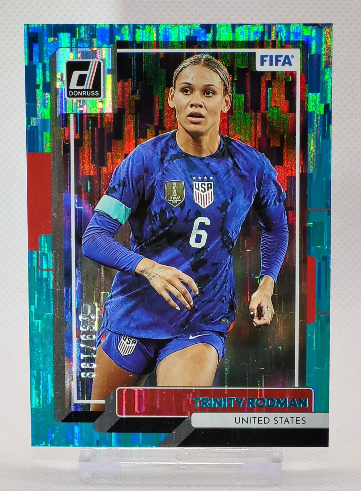 2022-23 Panini Donruss FIFA Trinity Rodman Teal #130 USA 169/199