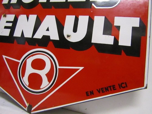 ancienne plaque émaillée huile renault automobilia garage - Imagen 5 de 8