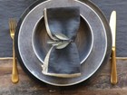 Antique Brass Metal Leaf Napkin Ring, Christmas Leaves Table Decor Eating Dining