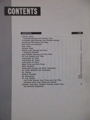 CUMMINS NHE-195B MODEL PARTS BOOK CATALOG SERVICE SHOP MANUAL - Picture 2 of 2