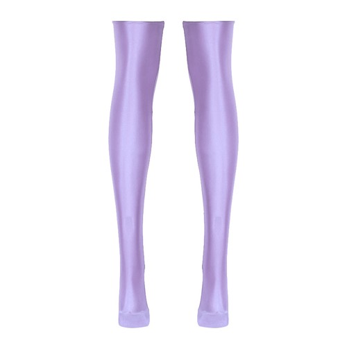 Women Shiny Oil Hold Up Stockings Thigh High Silk Long Socks Pantyhose Clubwear - Picture 138 of 139