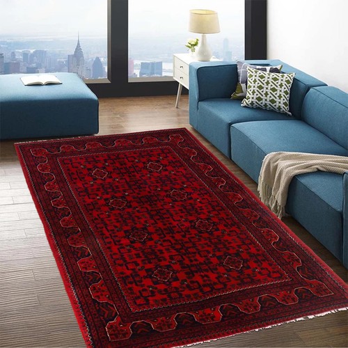 Oriental Hand-Knotted Tribal Rug 4'0x6'4 ft Afghan Khal Mohammadi Red Rug B30063 - Picture 8 of 8