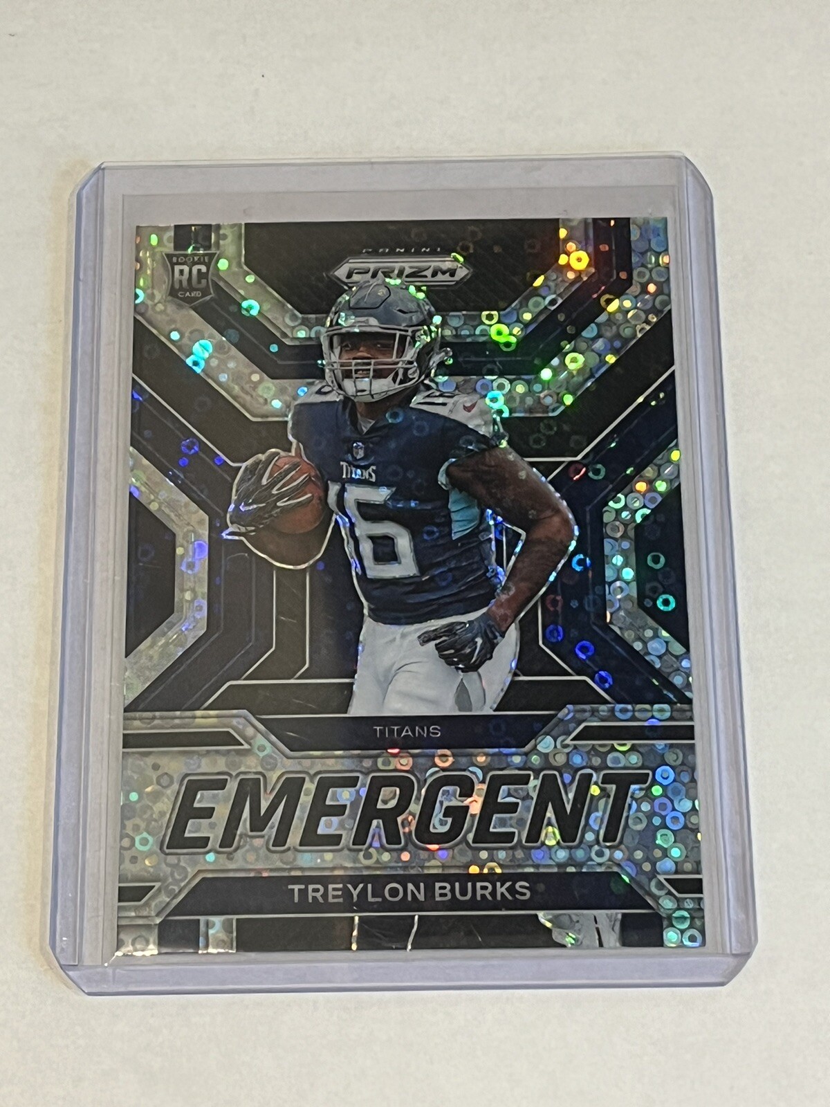 2022 Prizm Football Treylon Burks #E-8 Emergent No Huddle Silver Disco Titans