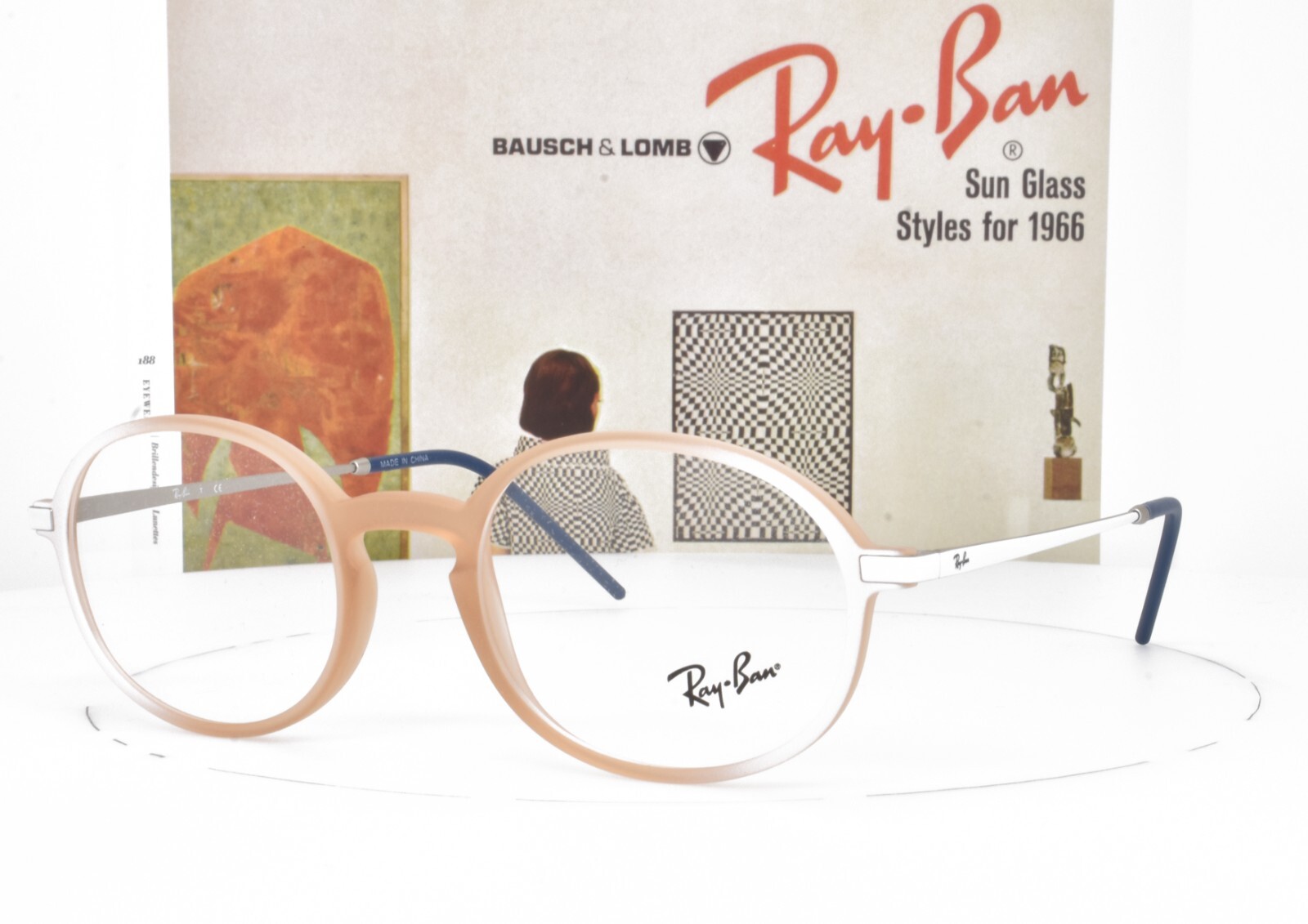 Оригинальные очки Ray-Ban из прозрачной коричнево-белой резины Frost 52-21-145 7153 5791