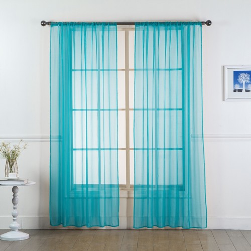 Set of (Two) 2 Sheer Curtain Panels - Window Panels in Many Sizes and Colors - Picture 80 of 109