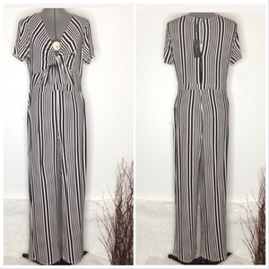 black and white striped romper dress