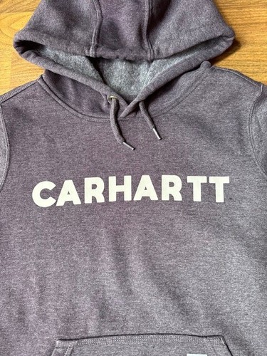 Carhartt Relaxed Fit Midweight Logo Graphic Sweatshirt Hoodie Purple LRG 10-12 - Picture 4 of 8