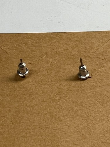 Kleine Ohrstecker Strass versilbert Kreis rund Sternenmuster Western - Bild 5 von 5