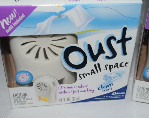 (2) Oust Small Space Clean Scent Air Fragrancer No Batteries Needed NEW ~ UT2 - Picture 2 of 4