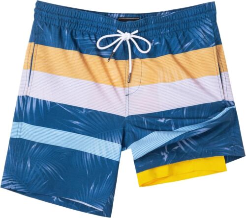 Mens Swim Trunks with Compression Liner Quick Dry Swim Shorts 7" Trunks - Picture 10 of 45
