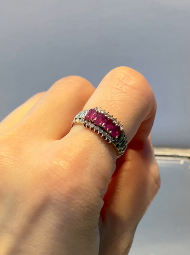 Oval Brilliant Ruby and Diamond 14k Yellow Gold Ring Size 6.75 - Video 1 of 1