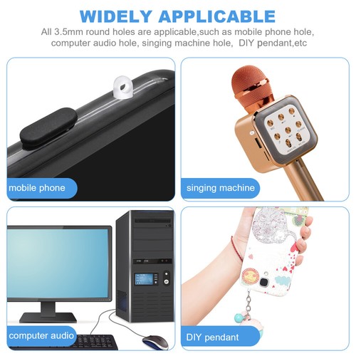 100 Pcs Dust Plug for Headphone Jack Earphone Baby Protector Port - Zdjęcie 11 z 12