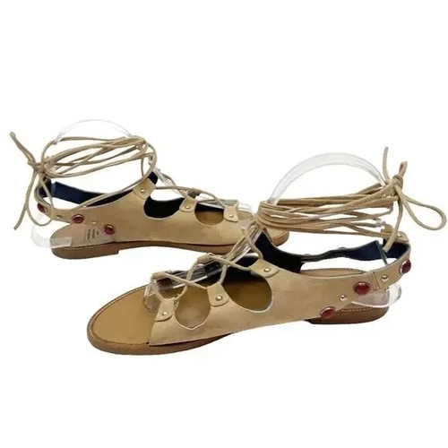 Valentina Rangoni NWOB Women's Tan INDIANA Suede Sandals, Size 7M - Picture 3 of 8