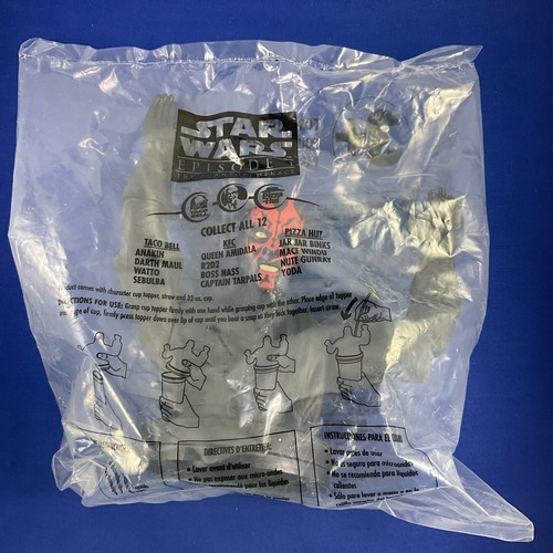 DARTH MAUL Star Wars Episodio 1 Taza Topper KFC TACO BELL PIZZA HUT 1999 Sellado - Imagen 3 de 4