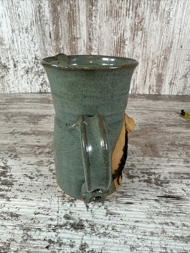VTG 1980 Stoneware Face Mug Ugly Face Coffee Cup Handmade Pottery 5.75" x 3.5" - Picture 4 of 8