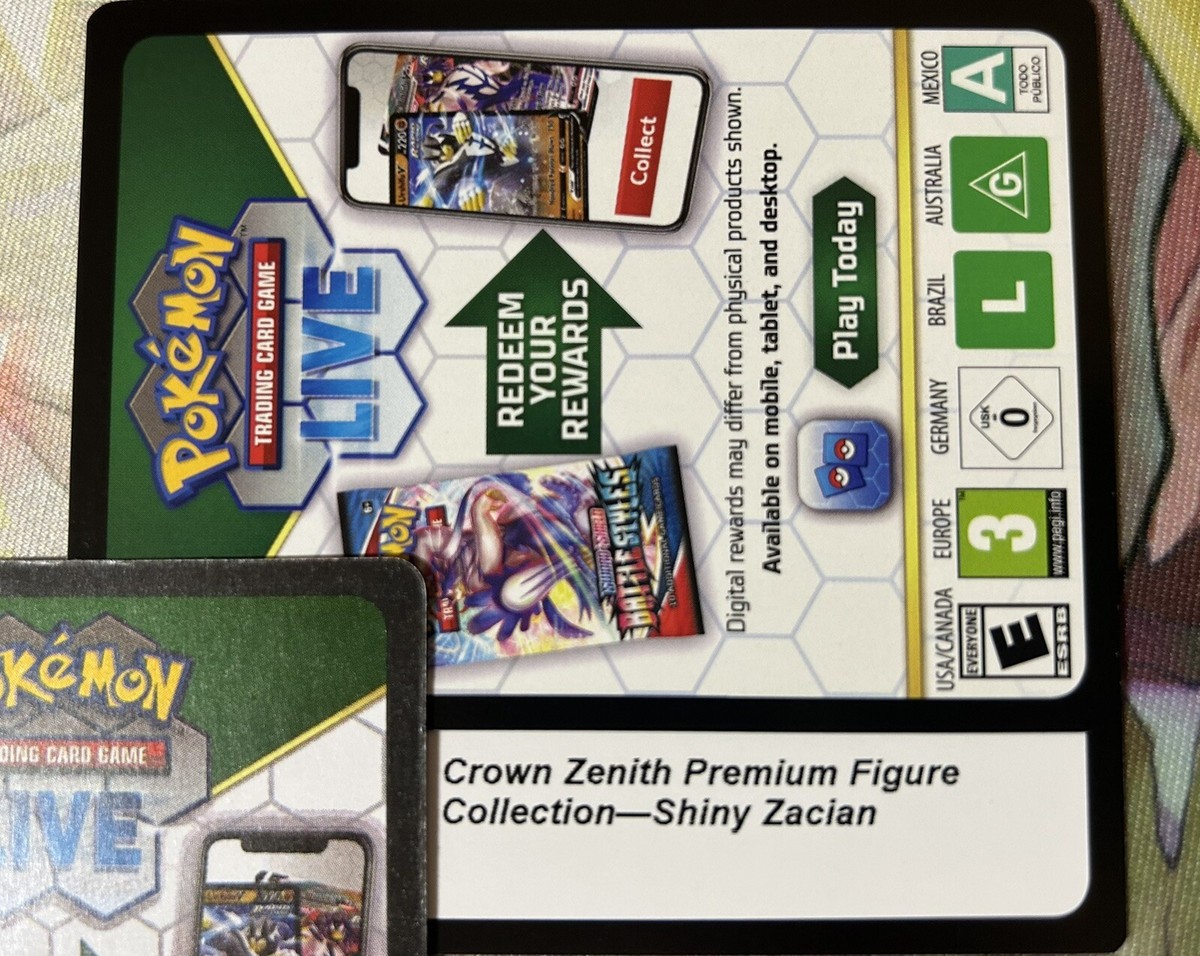Pokemon Shiny Zacian Figure Collection Crown Zenith Box PTCGO Online Code  Fast | eBay UK
