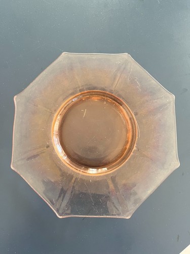 PINK ELEGANT DEPRESSION GLASS OCTAGON LUNCH PLATES IMPERIAL OR FRY? SET OF 5 - Picture 10 of 14