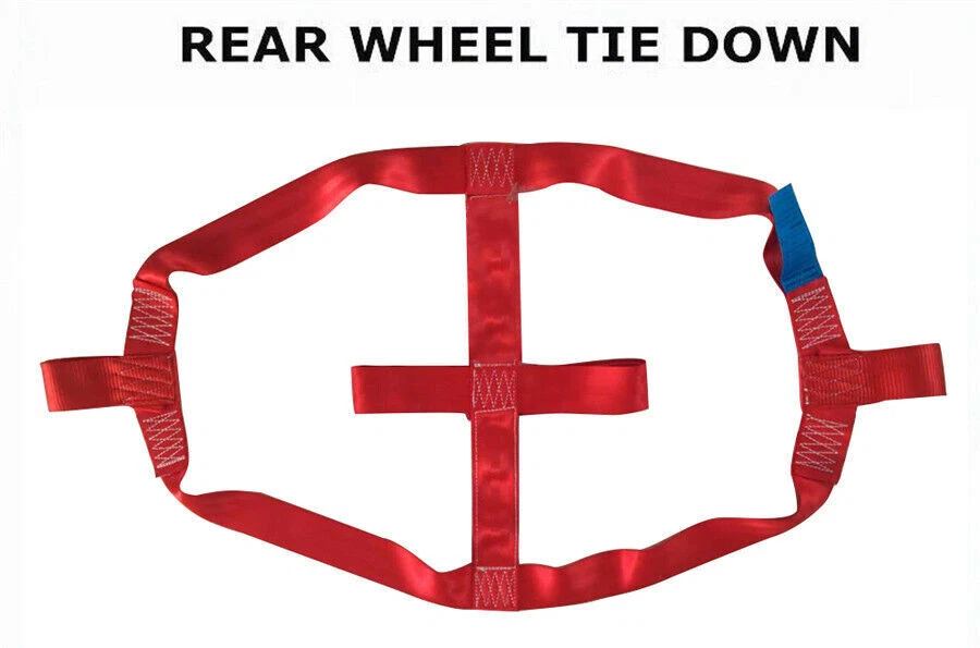 Correa de amarre roja para manillar de rueda trasera de motocicleta 1 pieza Foto 4 de 4